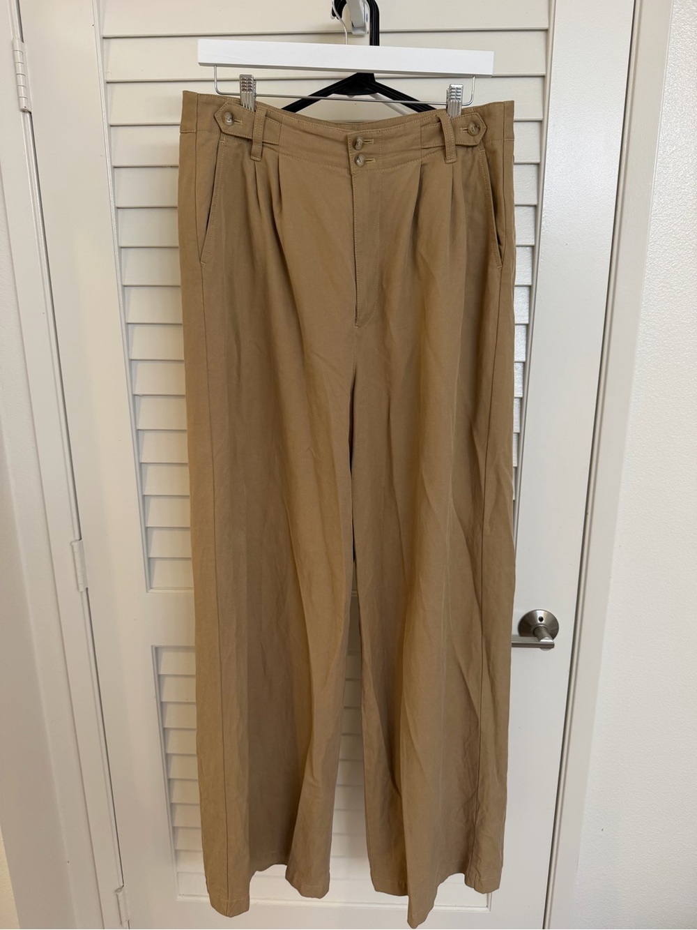 Madewell Harlow Wide-Leg High-Rise Pants in Tan